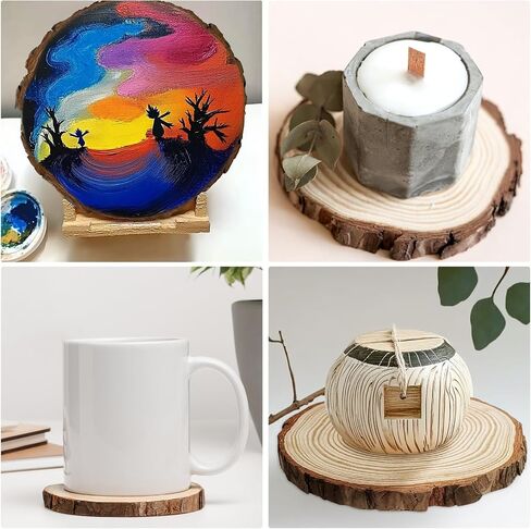 20Pcs Large Unfinished Wood Slices for Centerpieces,5.1-5.5 Inches Wood Centerpieces for Tables,DIY Round Wooden Discs with Tree Bark for Holiday Ornaments,Rustic Wedding (5.1-5.5in) in Saudi Arabia