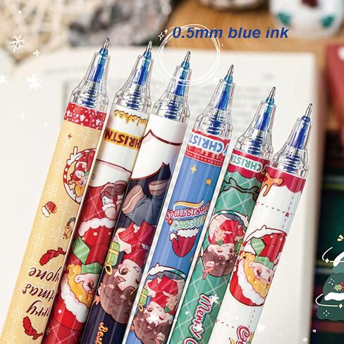 6 Pcs Cute Erasable Retractable Pens - Erasable Gel Ink Pens with Cartoon Capybara Design, 0.5mm Fine Point Blue Ink, Perfect for Office, School, Women, Girls, Boys in Saudi Arabia