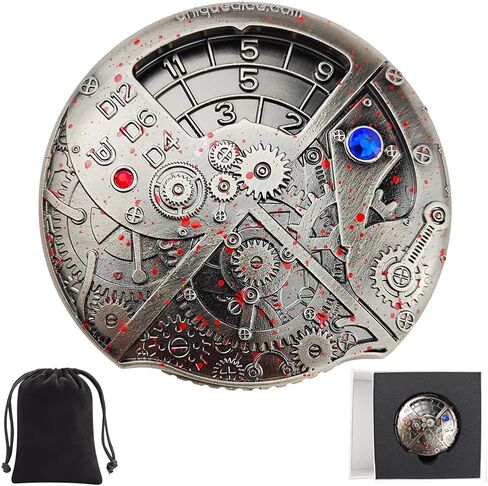 Roulette Dice Spinner from Unique Dice for Dungeons and Dragons DND D20 D100 D12 D10 D8 D6 D4 Metal Steampunk Mechanical Shapes for Dice Goblin (Red Copper) in Saudi Arabia