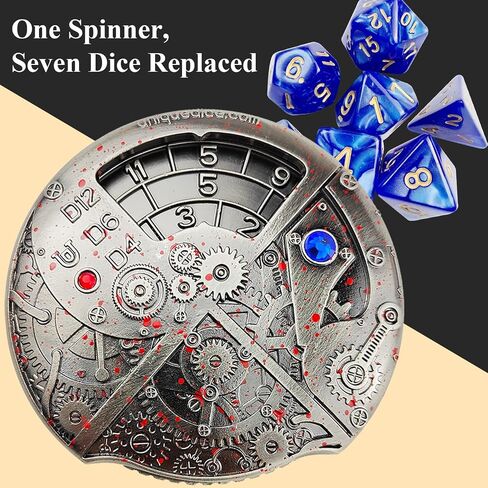 Roulette Dice Spinner from Unique Dice for Dungeons and Dragons DND D20 D100 D12 D10 D8 D6 D4 Metal Steampunk Mechanical Shapes for Dice Goblin (Red Copper) in Saudi Arabia