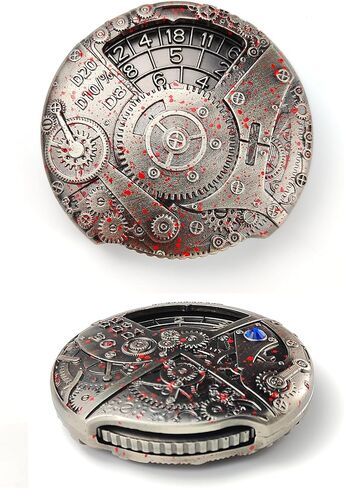 Roulette Dice Spinner from Unique Dice for Dungeons and Dragons DND D20 D100 D12 D10 D8 D6 D4 Metal Steampunk Mechanical Shapes for Dice Goblin (Red Copper) in Saudi Arabia