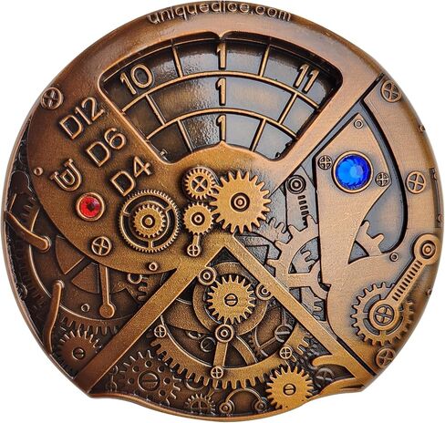 Roulette Dice Spinner from Unique Dice for Dungeons and Dragons DND D20 D100 D12 D10 D8 D6 D4 Metal Steampunk Mechanical Shapes for Dice Goblin (Red Copper) in Saudi Arabia