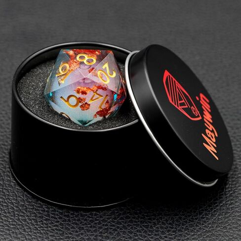 Dungeons and Dragons DND Dice D20, Liquid Core Dice Set D&D 33MM Oversized D20 Single Sharp Edge Resin dice with Gift Case, Polyhedral Dice for Role Playing Game in Saudi Arabia