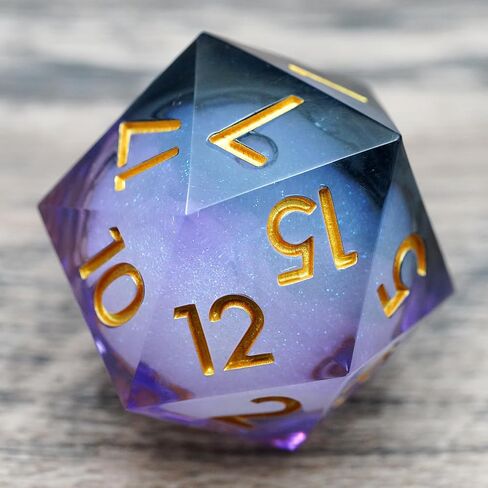 Dungeons and Dragons DND Dice D20, Liquid Core Dice Set D&D 33MM Oversized D20 Single Sharp Edge Resin dice with Gift Case, Polyhedral Dice for Role Playing Game in Saudi Arabia