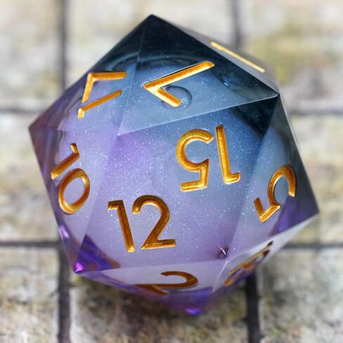 Dungeons and Dragons DND Dice D20, Liquid Core Dice Set D&D 33MM Oversized D20 Single Sharp Edge Resin dice with Gift Case, Polyhedral Dice for Role Playing Game in Saudi Arabia