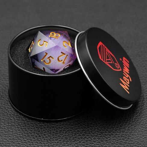Dungeons and Dragons DND Dice D20, Liquid Core Dice Set D&D 33MM Oversized D20 Single Sharp Edge Resin dice with Gift Case, Polyhedral Dice for Role Playing Game in Saudi Arabia