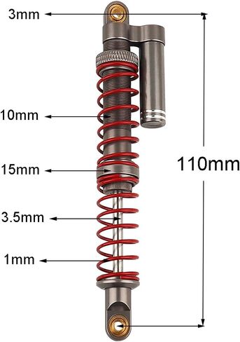 110mm Shock Absorber Oil Adjustable RC Damper with Washer for 1/10 RC Truck Crawler Axial SCX10 90046 AXI231017 TRX-4 D90 Upgrade Part (110mm) in Saudi Arabia