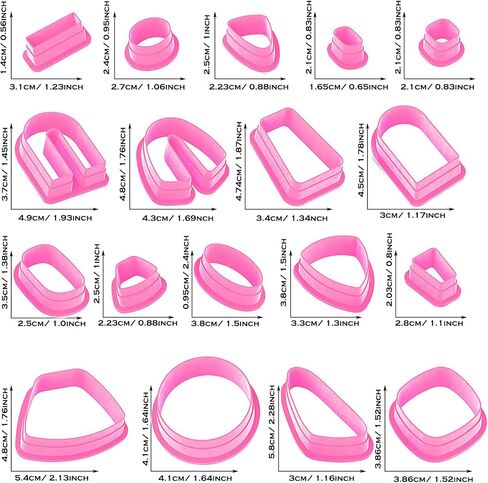 Yayatty 126 PCS Polymer Clay Cutters Set, 18 Shapes Purple Clay Earring Cutters with Earrings Accessories, Clay Pattern Cutting Molds, Plastic Clay Cutters for Polymer Clay Jewelry Making in Saudi Arabia