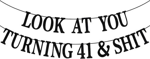 Black Glitter Look at You Turning 20 & Shit Banner, Happy 20th Birthday/Level 20 Unlocked/Cheers to 20 Years, Funny 20th Birthday Party Decorations Supplies in Saudi Arabia