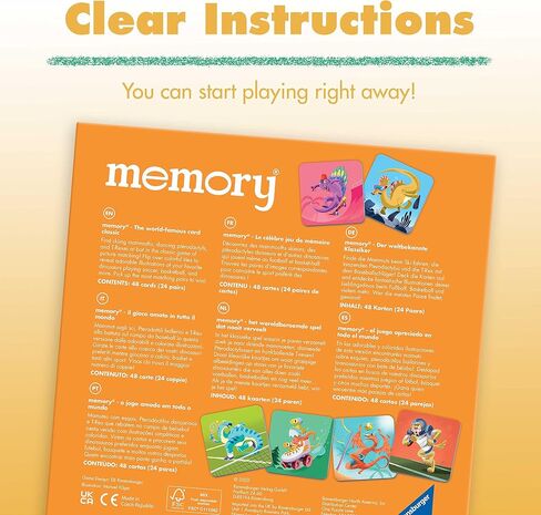 Ravensburger Dinosaur Sports Memory Game for Girls & Boys Ages 3 to 5–A Fun & Fast Dino Memory Game in Saudi Arabia