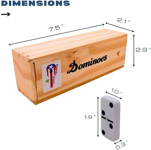 Dominos Set for Adults - Professional Puerto Rican Guitar Dominoes Set with Spinner, 28 Double Six Tiles in Wooden Box - Elegant Dominoes Set for Kids and Adults in Saudi Arabia