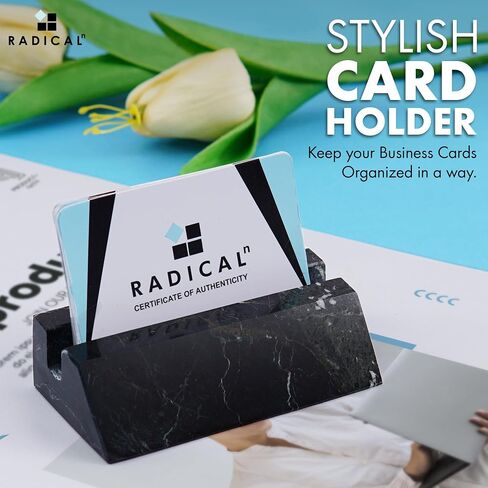 Radicaln Marble Business Card Holder Black 4" Handmade Card Holder For Office Supplies - Credit Card Holder Best For Office Décor, Office Organizer, Office Supplies & ID Card Holder in Kuwait