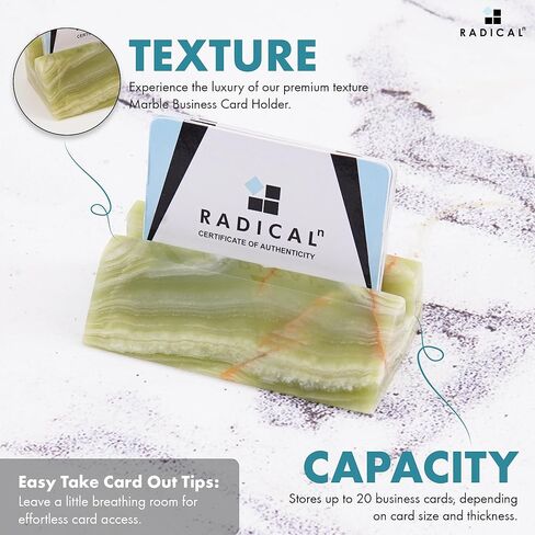 حامل بطاقات عمل من الرخام من Radicaln باللون الأسود مقاس 4 بوصات حامل بطاقات مصنوع يدويًا للوازم المكتبية - حامل بطاقة الائتمان الأفضل لديكور المكتب ومنظم المكتب واللوازم المكتبية وحامل بطاقات الهوية in Kuwait