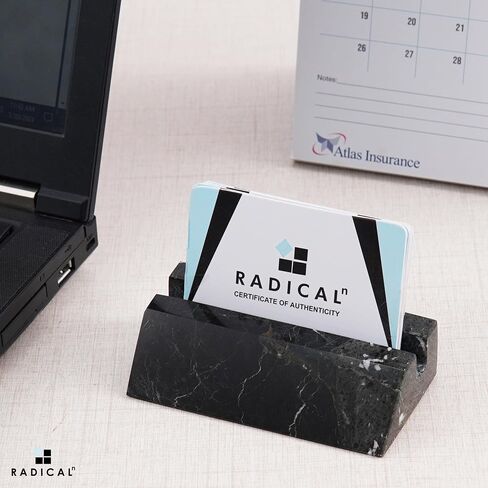 Radicaln Marble Business Card Holder Black 4" Handmade Card Holder For Office Supplies - Credit Card Holder Best For Office Décor, Office Organizer, Office Supplies & ID Card Holder in Kuwait