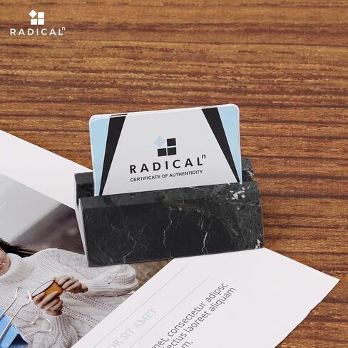 Radicaln Marble Business Card Holder Black 4" Handmade Card Holder For Office Supplies - Credit Card Holder Best For Office Décor, Office Organizer, Office Supplies & ID Card Holder in Kuwait