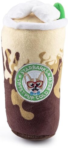 Haute Diggity Dog Starbarks Sweet Pup Cold Brew, Plush Designer Dog Toys with Interactive Squeaker, Stimulating Pet Enrichment, Machine-Washable & Safe Materials for All Breeds, One Size in Saudi Arabia