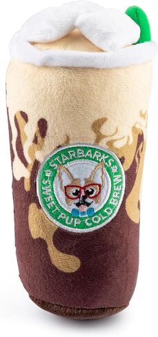 Haute Diggity Dog Starbarks Sweet Pup Cold Brew, Plush Designer Dog Toys with Interactive Squeaker, Stimulating Pet Enrichment, Machine-Washable & Safe Materials for All Breeds, One Size in Saudi Arabia
