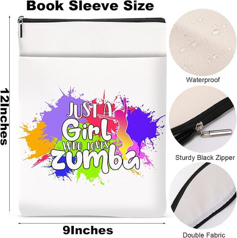 Funny Zumba Book Lovers Gifts Book Sleeve Zumba Gifts for Women Book Pouch Book Protector with Front Pocket Zumba Dance Fitness Gift for Girl Sister Birthday Christmas Book Accessories Book Club Gifts in Saudi Arabia