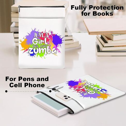 Funny Zumba Book Lovers Gifts Book Sleeve Zumba Gifts for Women Book Pouch Book Protector with Front Pocket Zumba Dance Fitness Gift for Girl Sister Birthday Christmas Book Accessories Book Club Gifts in Saudi Arabia