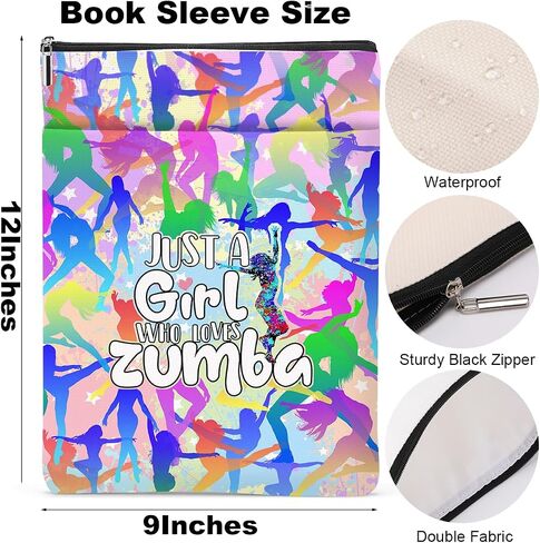 Funny Zumba Book Lovers Gifts Book Sleeve Zumba Gifts for Women Book Pouch Book Protector with Front Pocket Zumba Dance Fitness Gift for Girl Sister Birthday Christmas Book Accessories Book Club Gifts in Saudi Arabia
