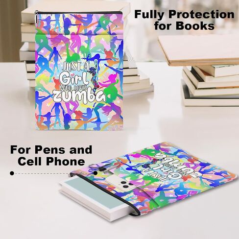 Funny Zumba Book Lovers Gifts Book Sleeve Zumba Gifts for Women Book Pouch Book Protector with Front Pocket Zumba Dance Fitness Gift for Girl Sister Birthday Christmas Book Accessories Book Club Gifts in Saudi Arabia