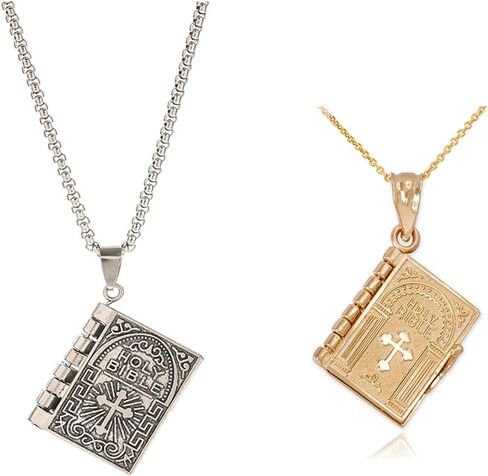 Bible Pendants Bless Christian Belief Bible Pendants Necklaces Religious Accessories Unique Hobbies Pendants Necklaces (2 pieces) in Saudi Arabia