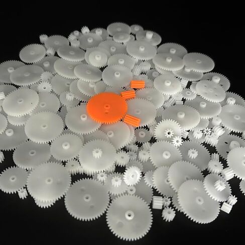 330PCS White Plastic Gears Module 0.5 Gears for DC Motor DIY Model Toys RC Car Robot Gear Replacement Electric Motor Gears (330) in Kuwait
