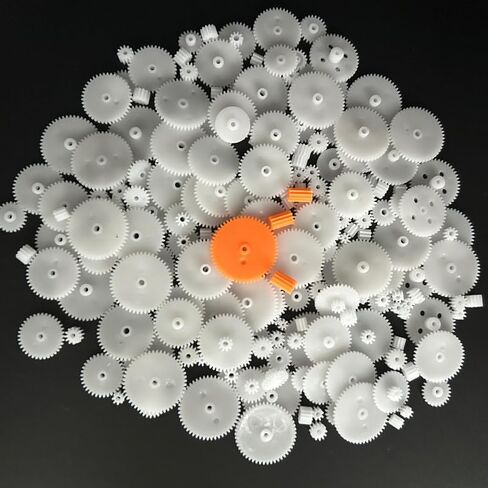 330PCS White Plastic Gears Module 0.5 Gears for DC Motor DIY Model Toys RC Car Robot Gear Replacement Electric Motor Gears (330) in Kuwait