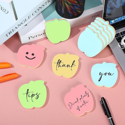 Apple Sticky Notes Back to School Self Sticky Note Pads 2.83 x 2.76 Inch Colored Apple Shaped Sticky Tabs Fun Sticky Notes for Teachers Notebooks School Office Supplies (24 Pcs) in Saudi Arabia