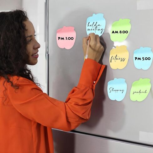 Apple Sticky Notes Back to School Self Sticky Note Pads 2.83 x 2.76 Inch Colored Apple Shaped Sticky Tabs Fun Sticky Notes for Teachers Notebooks School Office Supplies (24 Pcs) in Saudi Arabia
