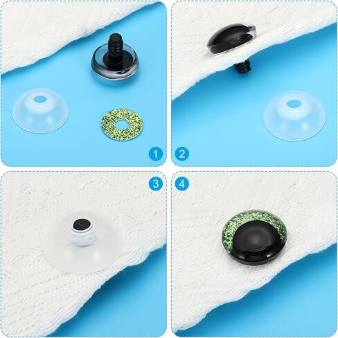 PATIKIL 14-30mm Flash Safety Eyes, 34 Set Doll Eyes with Washers Soft Buttons Realistic Colorful Crocheting Safety Eyes for Decor Crochet Accessories Dolls Craft, Green in Saudi Arabia