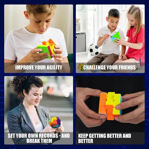 STEAM Life Speed Cube Set 10 Pack Magic Cube | Includes Speed Cubes 3x3, 2x2 Speed Cube, 4x4 Speed Cube, Pyramid Cube, Megaminx Cube Puzzle Cube Bundle Collection Cube Toys Gift for Kids & Adults in Saudi Arabia