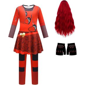 Rise Red Princess Jumpsuits Kids Bodysuits Party Dress Up Outfits 5-12 Years