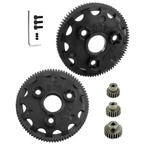 83T Slipper Clutch Spur Gear Upgrades Part for 1/10 Slash Rustler Stampede Bandit 2WD VXL XL-5,ARRCat 86T (48-Pitch) Spur Gear Differential Gear and 19T 21T 23T Pinions Gear