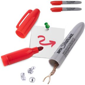 Fake Pen Diversion Safe, Marker Diversion Safe, Decoy Sharpie Pen to Hide Money-red 2pcs