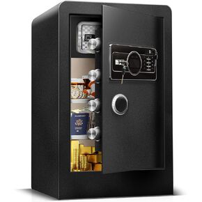 [True to Size] 10.5 Cub Extra Large Home Safe Box Fireproof Waterproof, Home Security Safe Box with Anti-theft Smart Alert Fire Proof Safe for Document Business Office