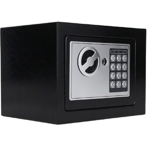 Box, Fireproof and Waterproof Cabinet Lock Box with Keypad Keys, Pre Drilled Holes, Stainless Steel Security Box, Metal Storage Box Depository , Easy Installation for Jewelry ID