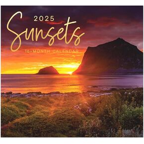 Sunsets 2025 Full Size Wall Calendar for Planning, Scheduling, and Organizing