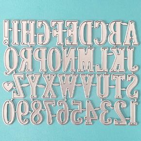 Metal Cutting Die, 26 Pcs Letters and 10 Pcs Number Die cuts for Card Making DIY Scrapbook Album Embossing Paper Card Decorate Template