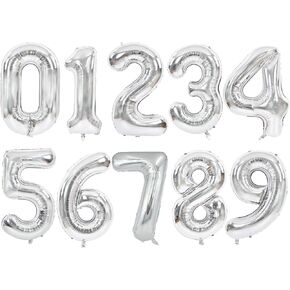 TONIFUL Number Balloons 16 Inch Gold 0-9 Number Mylar Foil Balloons 10 Pcs Gold Custom Digital Balloons for Birthday Party Engagement Graduations Anniversary Baby Shower Decorations Party Supplies