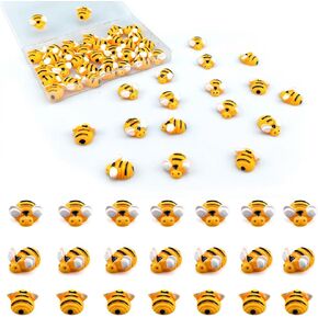 Saktopdeco 45 PCS Resin Bees for Crafts Small Plastic Resin Bumble Bee Hive Decor for Bee Party Decor Baby Shower Honeycomb Decorations