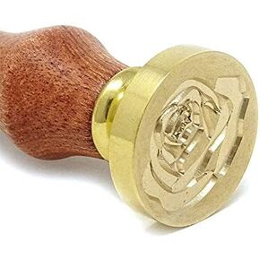 yueton Rose Wax Seal Stamp with Vintage Retro Brass Head Rosewood Handle Removable Sealing Stamp Ideal for Decorating Gift Packing Envelopes Parcels Parties Weddings Invitations Cards Letters Signat