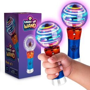 IPIDIPI TOYS Spinning Light Up Wand for Kids - Light Up Spinner Toy, Spinning Globe Toy, Special Needs Sensory Toys for Children with Autism, Stocking Stuffers Toys