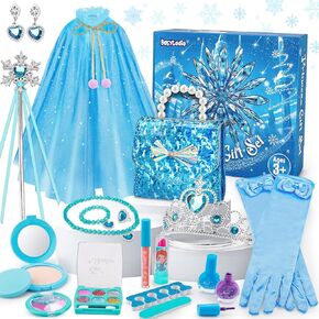 Frozen Girls Toys Makeup & Dress Up Set Ages 3 4 5 6 Kids Makeup Kit Princess Set Girl Purse Real Make up Pretend Play Toy Nail Polish Set Birthday Gifts for Little Girls Toddlers 3-5 6-8 Year Old