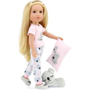 Emily Rose 14 Inch Doll Clothes & Accessories Cozy PJ Pajamas Sleepover Outfit Set | Koala 14" Fashion Doll Pajama Gift Set with Doll Slippers, Pet Koala Toy and Doll Pillow Accessory!