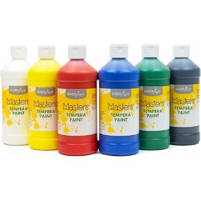 Handy Art Little Masters Tempera Paints Set, 16 oz, 1 Pound (Pack of 6)
