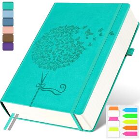 A5 Lined Journal Notebook, 370 Numbered Pages Thick Leather Journal for Writing, College Ruled Hardcover Notebook for Work,School with 100gsm Paper, Writing Journal for Women (5.75" x 8.38" Purple)