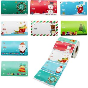 Christmas Self Adhesive Gift Tags, 500 Pieces Santa Claus Stickers Christmas Labels Name Tags Stickers for Gifts, Bags, Boxes, Wrapping Paper