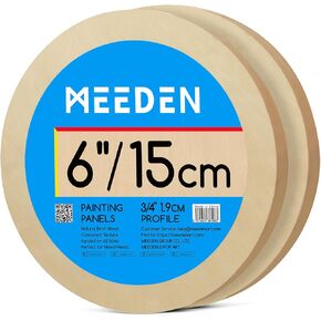 MEEDEN Round Wood Canvas Panels: 3/4" Deep 12" Dia Round Wooden Canvas Panel - Pack of 2 Cradled Wood Art Boards for Pouring Art, Crafts, Painting