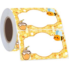 300Pcs Cute Bee Name Tags,2 * 3Inch Cute Bee Honeycomb Name Tags Label Name Badges for School Office Home Party Conferences